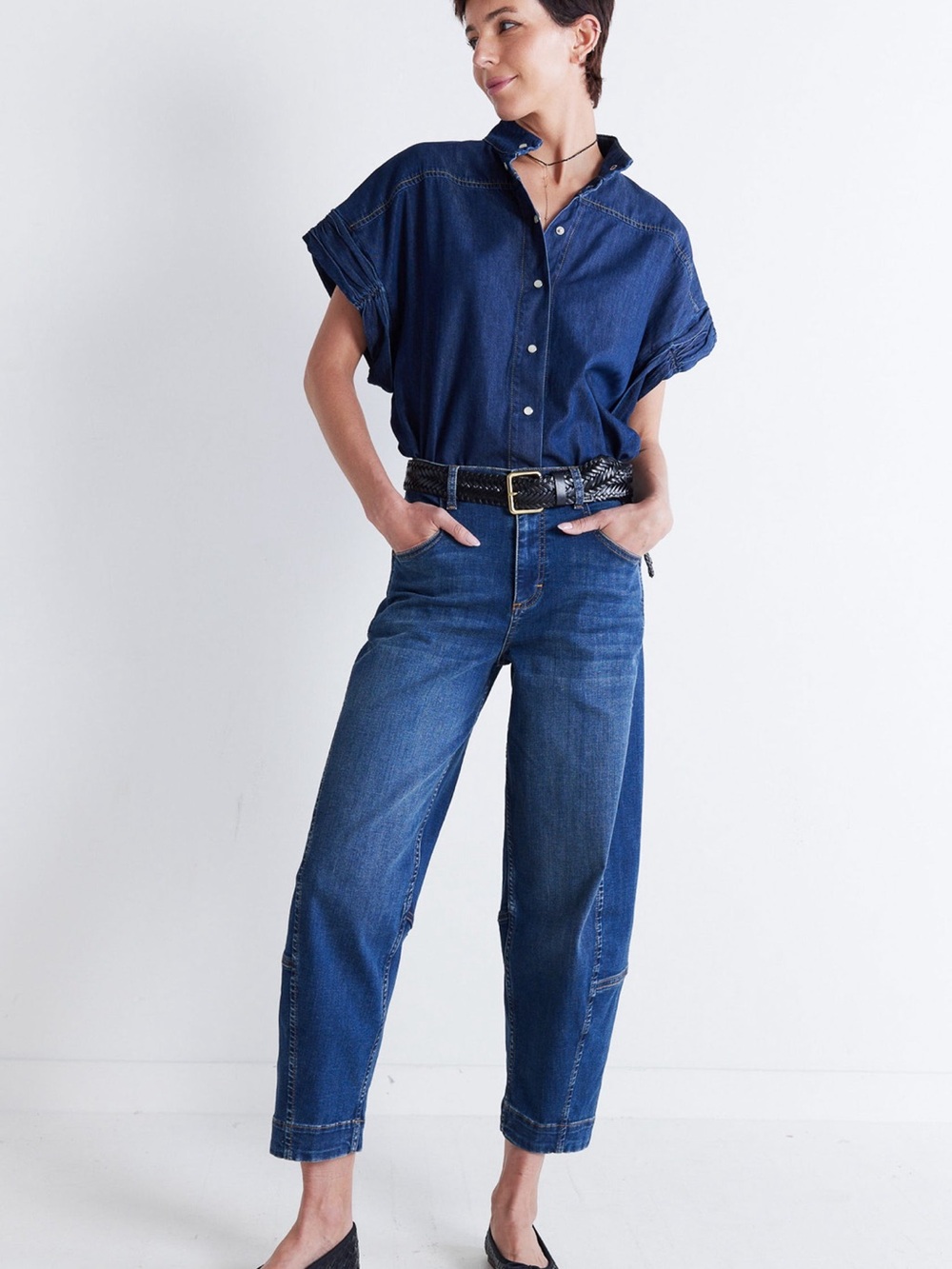 RUTI Ultimate Barrel Leg Jeans 2.0 Indigo Size 16 NWT $269